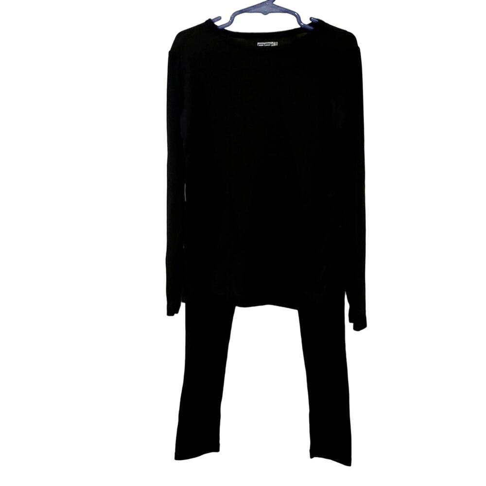 Bundle 32 Degrees Youth M Base Layer Long Sleeve Top Bottoms Unisex Black 2 Sets